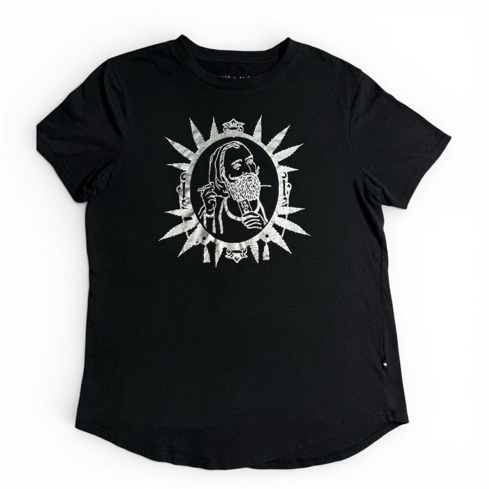 Edgar + Ash Men's Graphic T-Shirt Medium Black Zig Zag Man Single Stitch